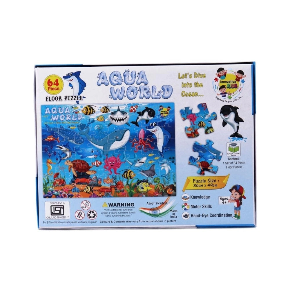 64_Pcs Set Aqua World Puzzle | Cardboard | Educational Toys | 4+ Years