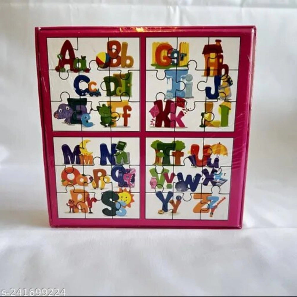 4-Pcs Alphabet Jigsaw Puzzle Set for Kids – Cardboard Educational Toy