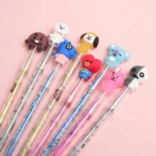 Pack of 5 BTS ARMY Pencil Set – Trendy Rubber Stationery for Kids