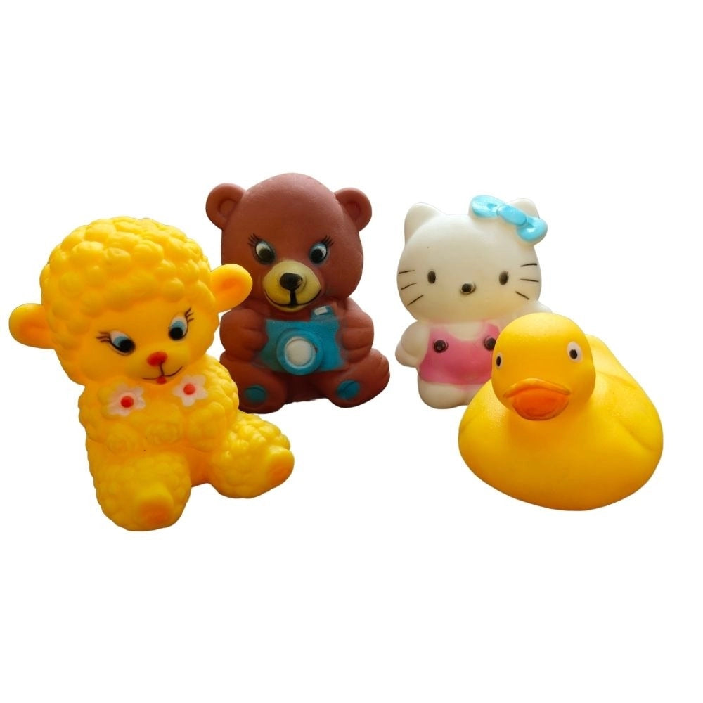 Lamp-Kitten-Duck-Bear Mixed Chu Chu Toys |   Rubber  |   Toys | 6+ Months