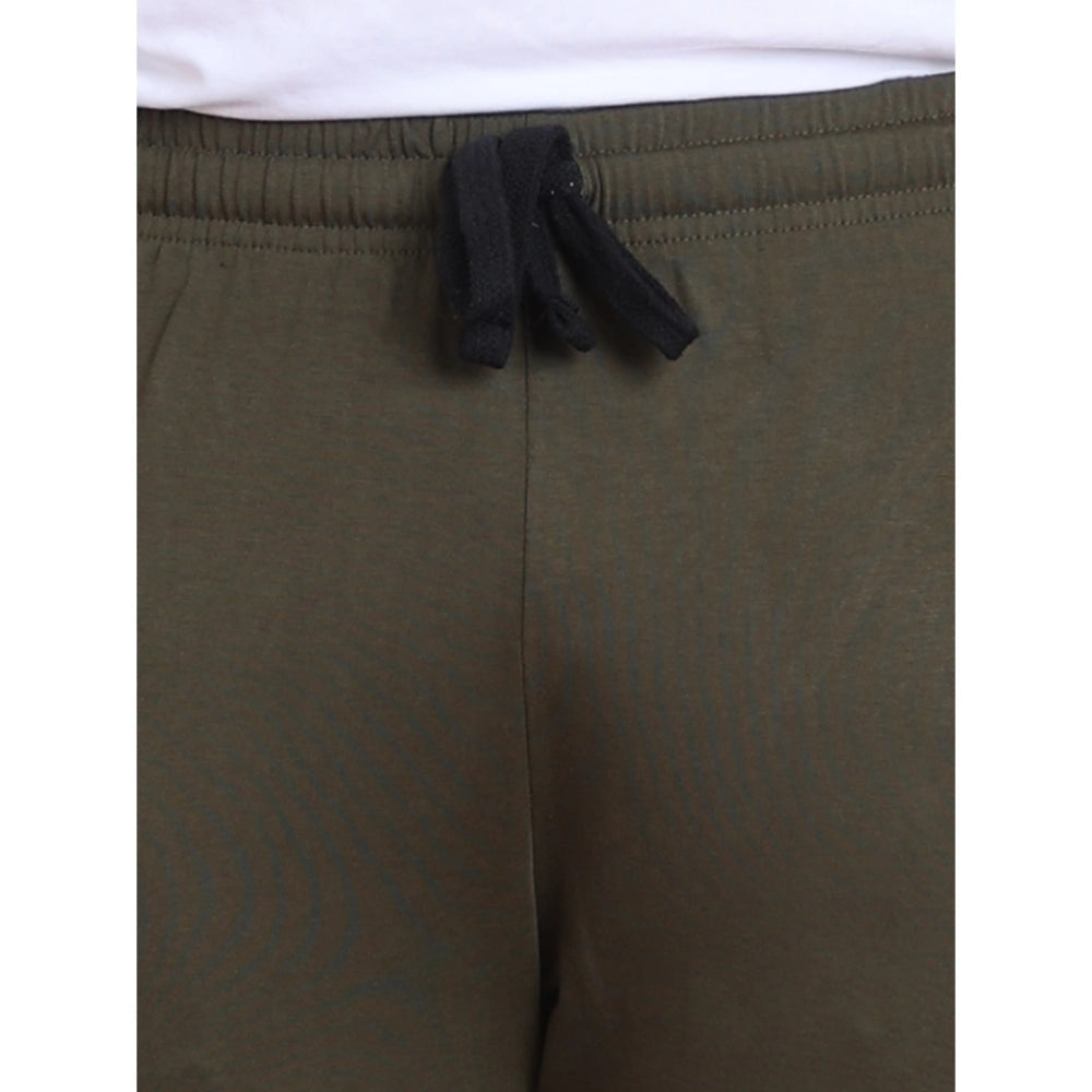 Generic Men’s Olive Striped Cotton Track Pants – Full Length Casual Lower