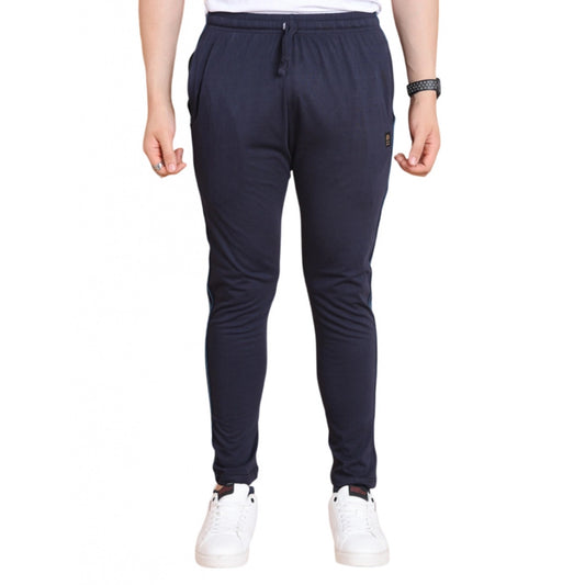 Generic Men’s Navy Striped Cotton Track Pants – Full Length Casual Lower