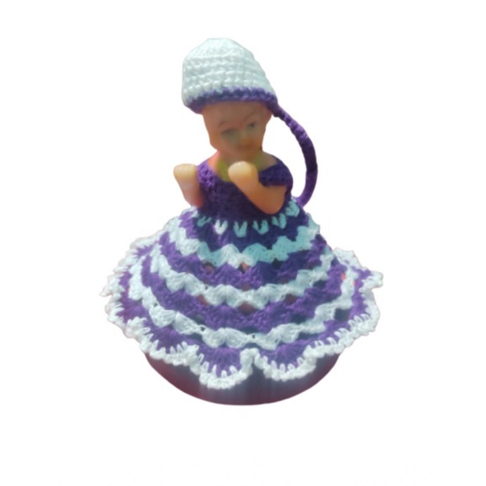 Generic Laddu Gopal Tharad Dress Size: 0 To 6 (White-Lavender)