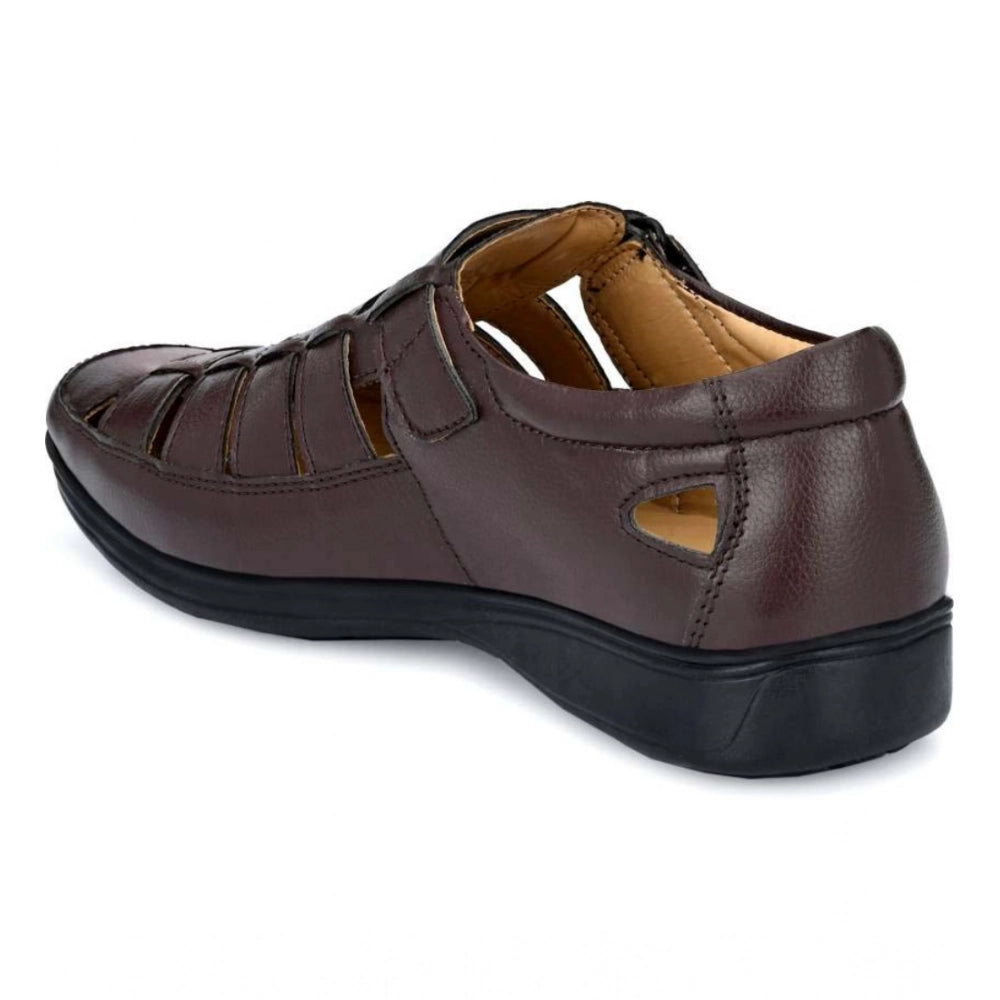 Men's Brown Velcro TPR Sandals