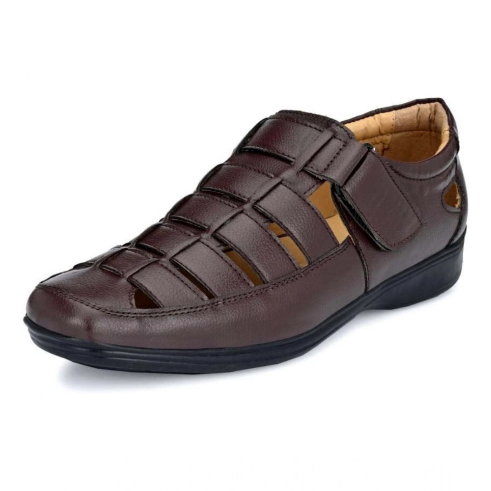 Men's Brown Velcro TPR Sandals