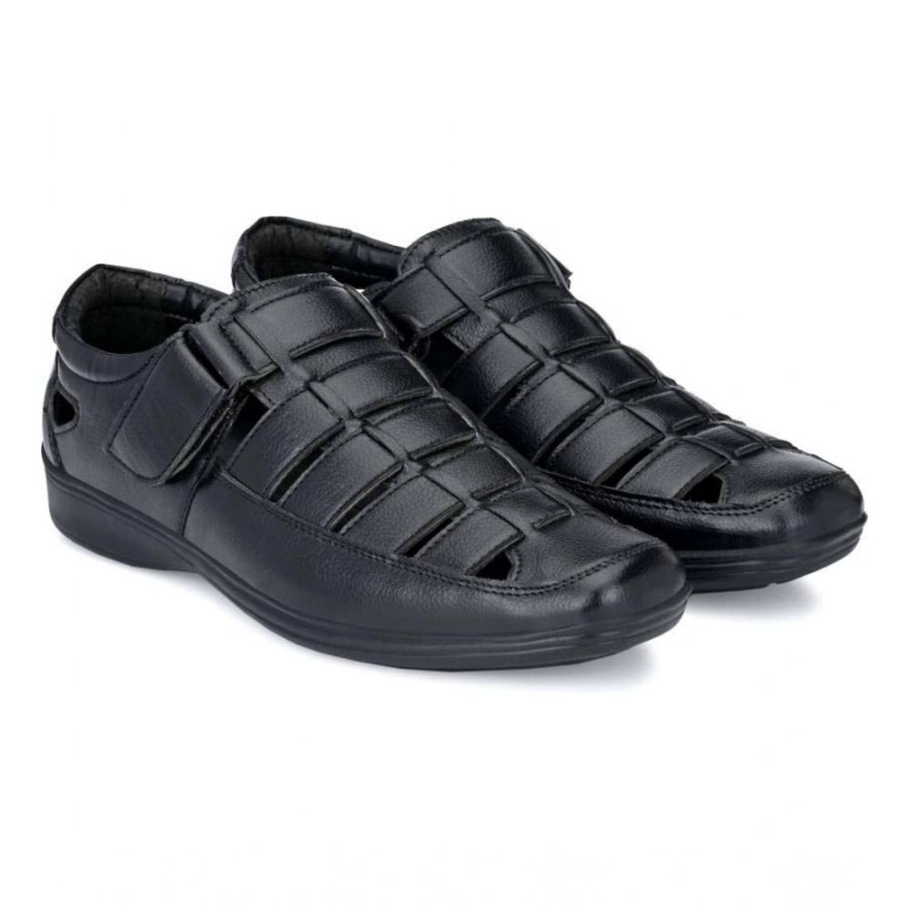 Men's Black Velcro TPR Sandals