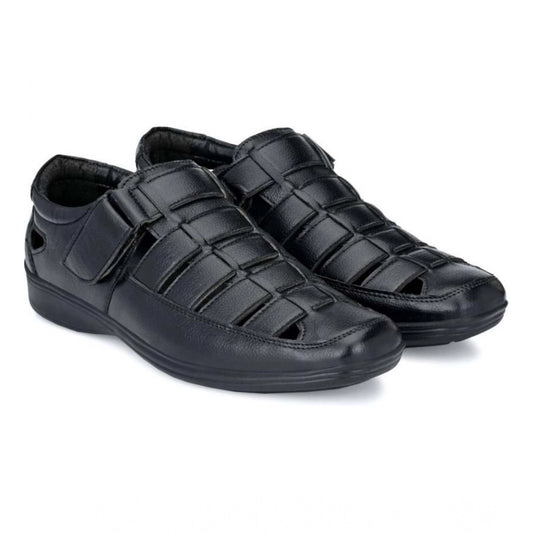 Men's Black Velcro TPR Sandals