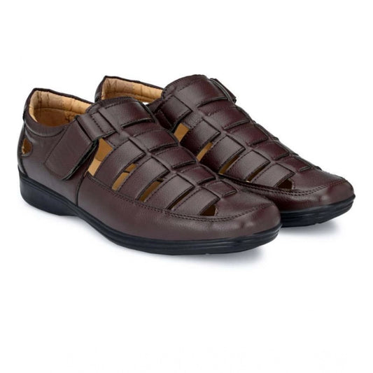 Men's Brown Velcro TPR Sandals
