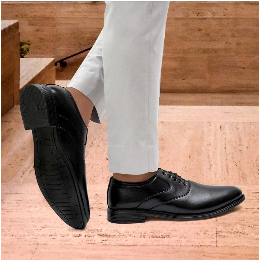 Men's Black TPR Lace-Up Dress Shoes