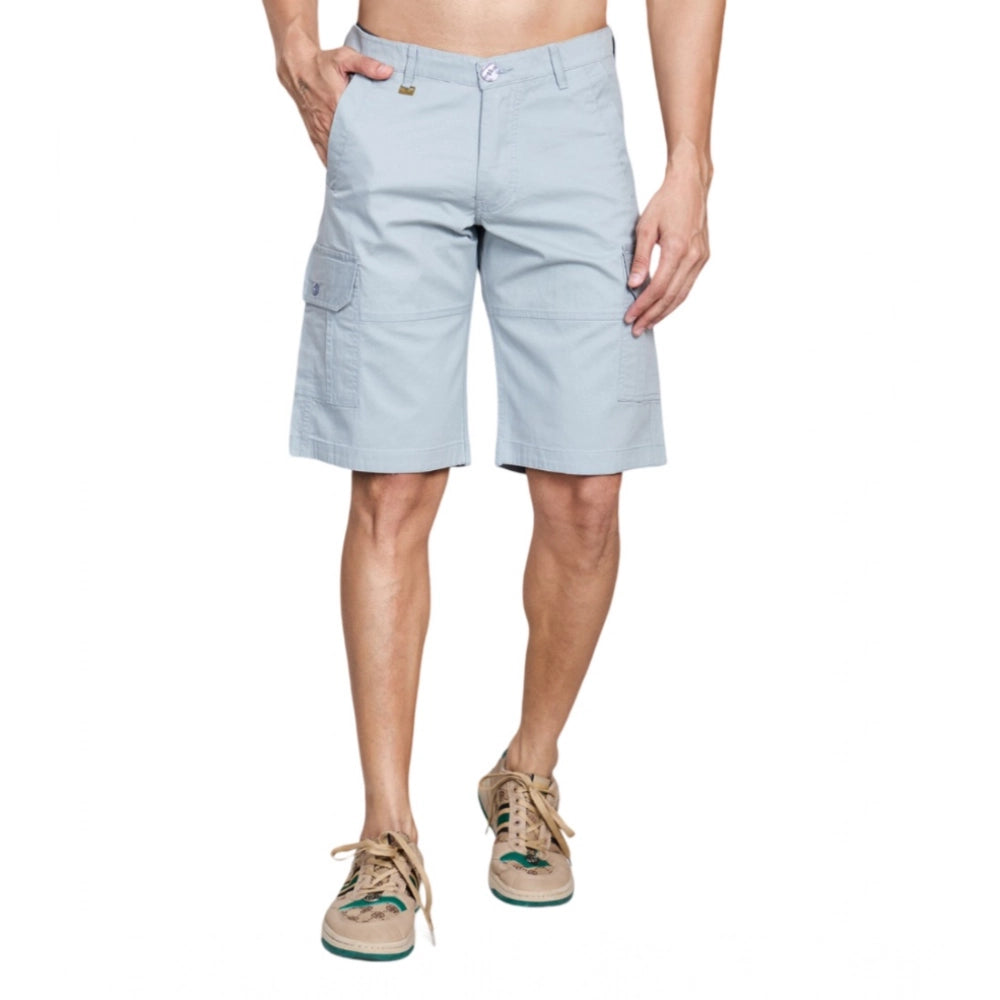 Men’s Grey Cotton Cargo Shorts – Knee Length Casual Utility Shorts