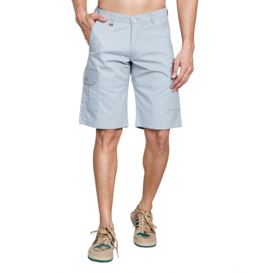 Men’s Grey Cotton Cargo Shorts – Knee Length Casual Utility Shorts