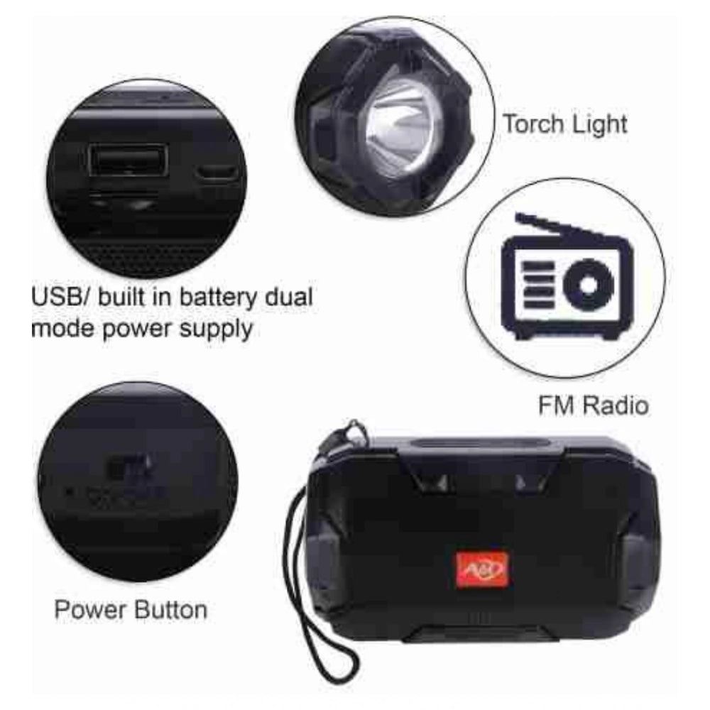 AO105 Wireless Bluetooth Speaker – Black Portable Speaker