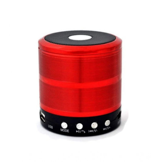 Generic Plastic Rubber Wireless WS887 Bluetooth Speaker (Red)
