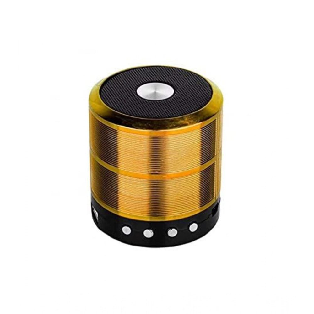 Generic Plastic Rubber Wireless WS887 Bluetooth Speaker (Gold)