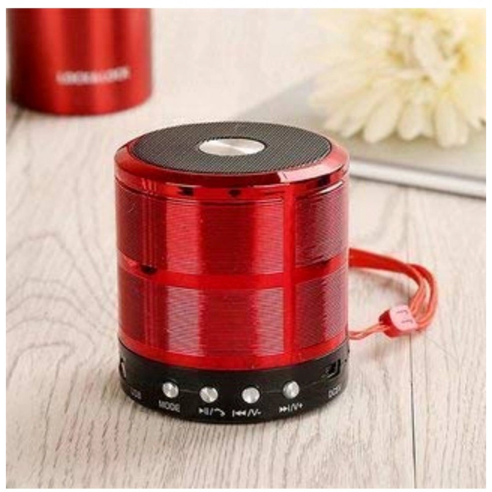 Generic Plastic Rubber Wireless WS887 Bluetooth Speaker (Red)