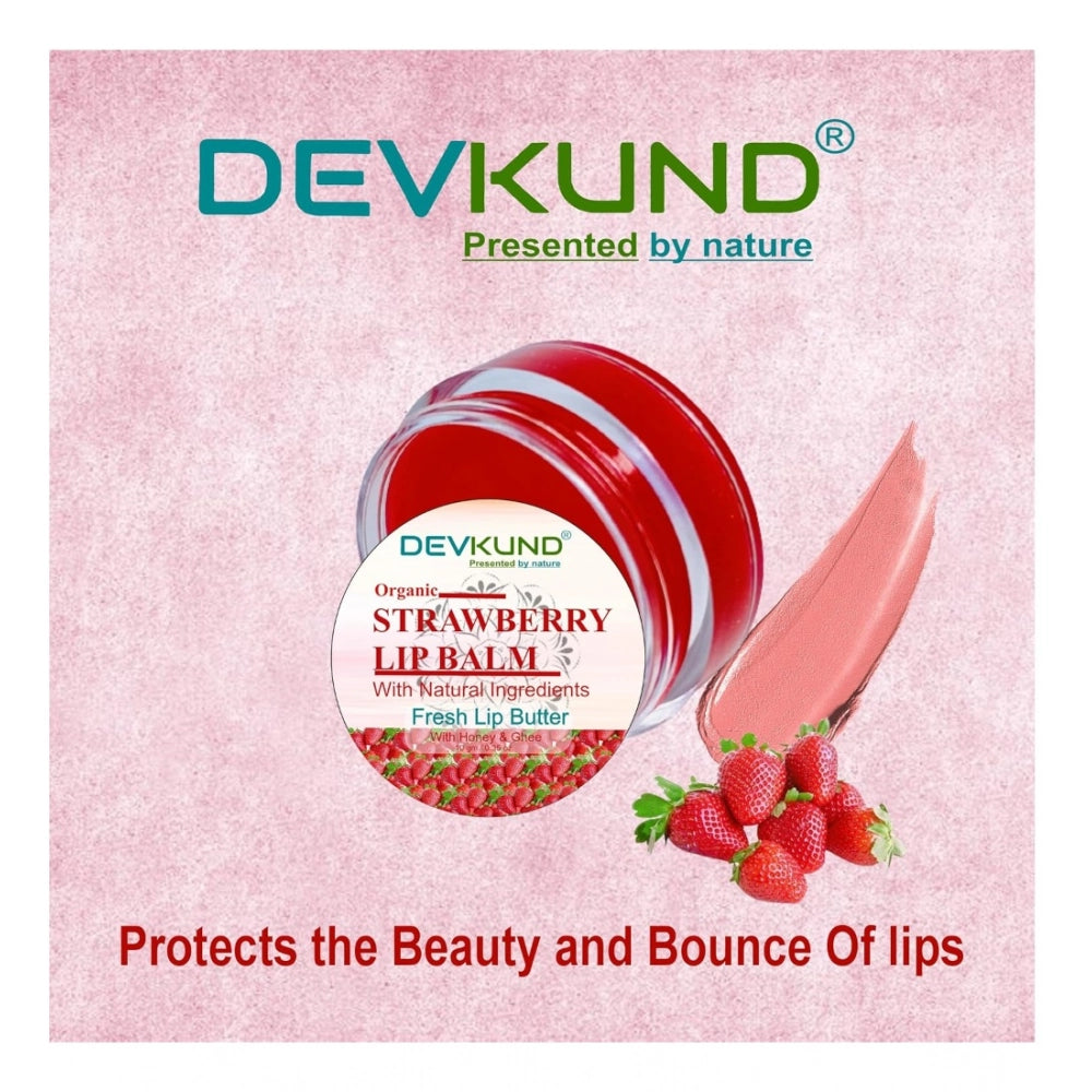 Generic Unisex Herbal Strawberry Lip Balm for Dark & Chapped Lips 10g