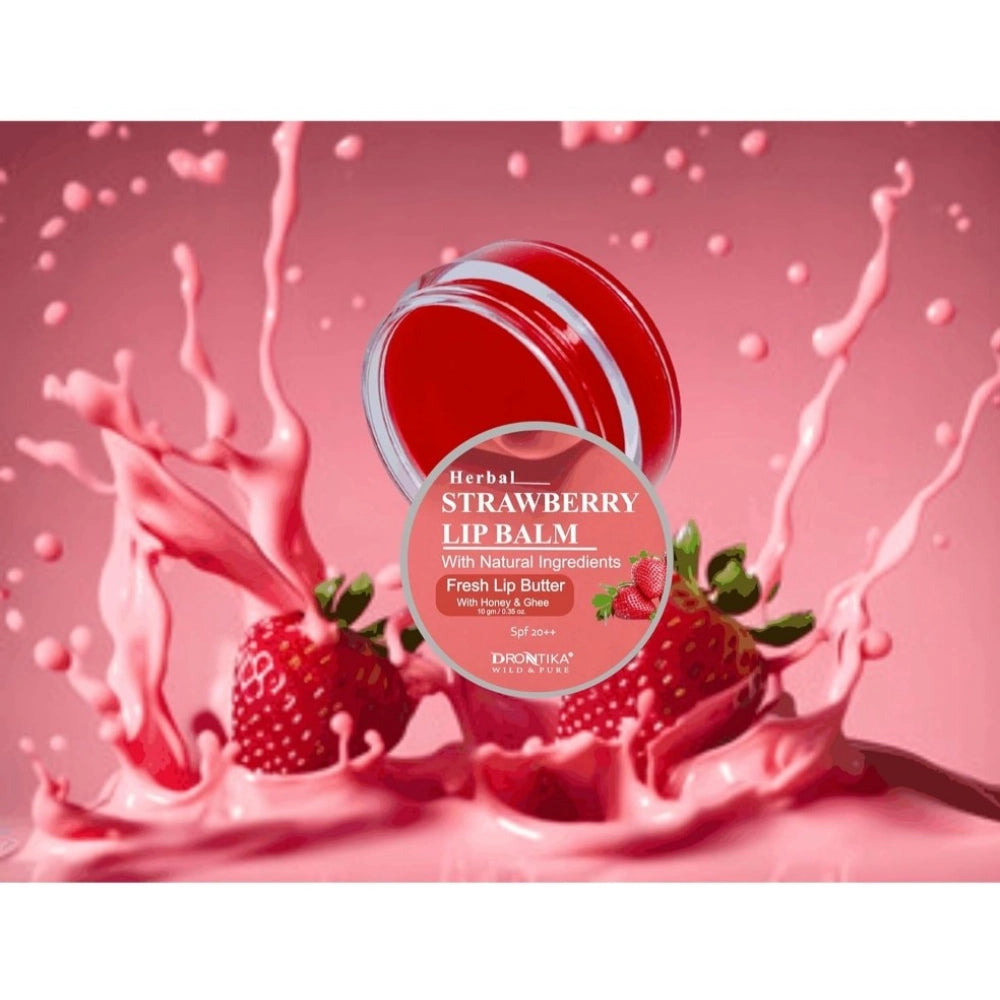 Generic Unisex Herbal Strawberry Lip Balm for Dark & Chapped Lips 10g