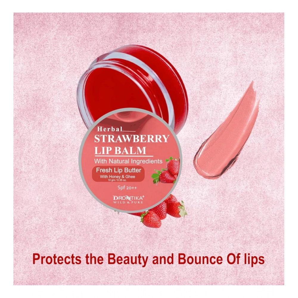 Generic Unisex Herbal Strawberry Lip Balm for Dark & Chapped Lips 10g