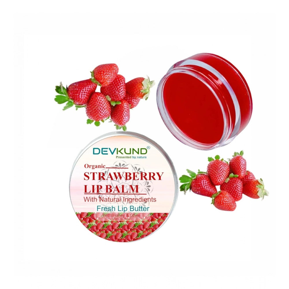 Generic Unisex Herbal Strawberry Lip Balm for Dark & Chapped Lips 10g