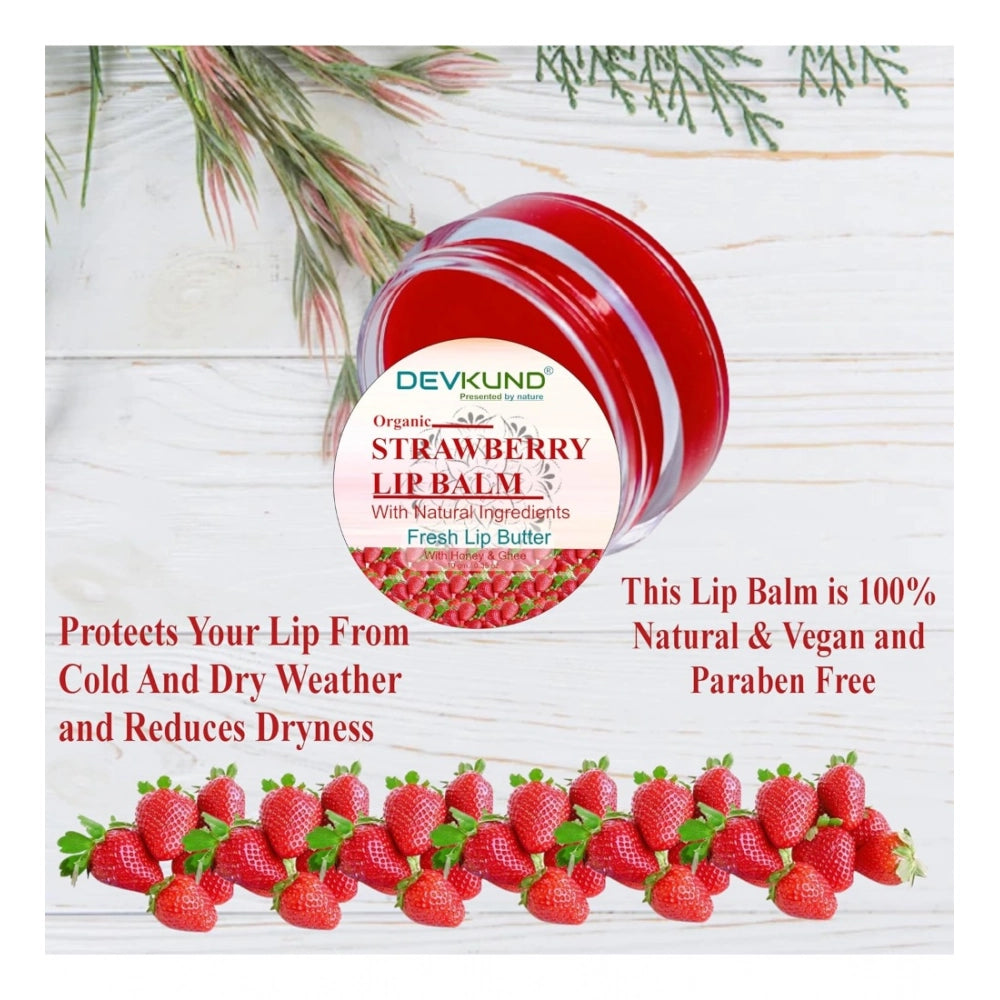 Generic Unisex Herbal Strawberry Lip Balm for Dark & Chapped Lips 10g