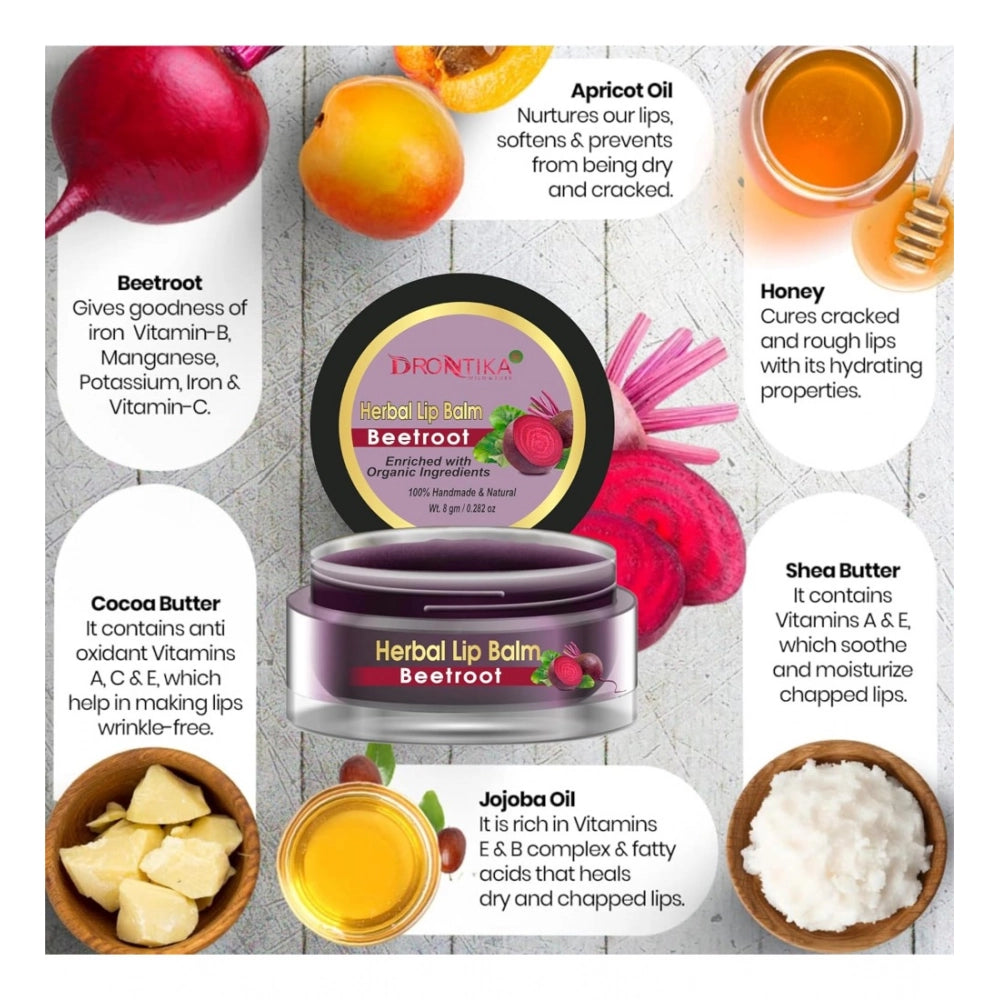 Unisex Herbal Beetroot Lip Balm for Dark & Chapped Lips Pack of 2 (20g)