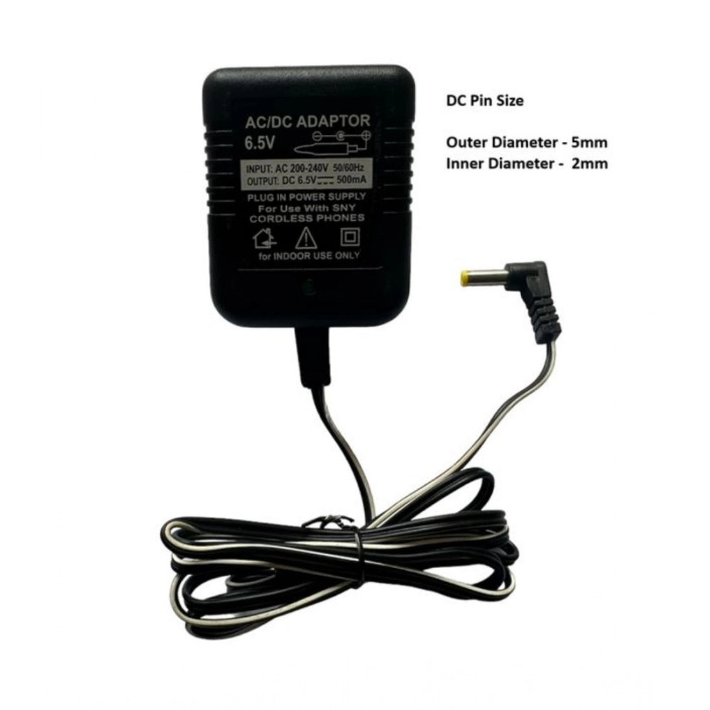 6.5V 500mA DC Power Adapter – Black