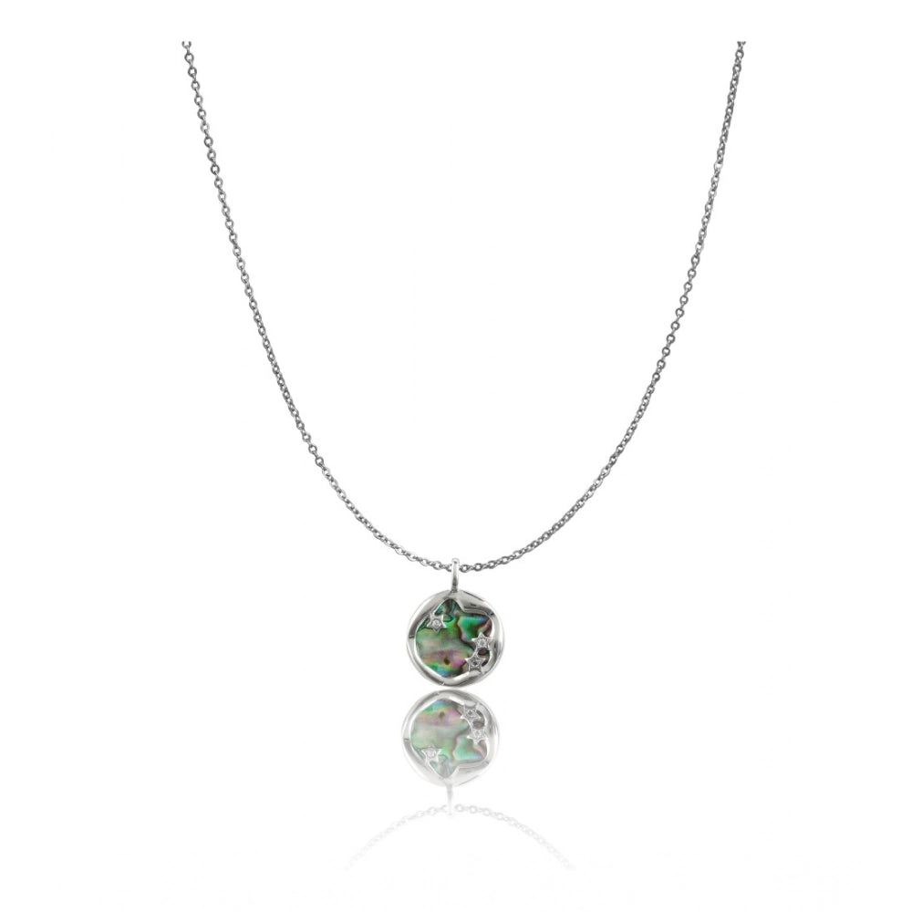 Generic Women's Stainless Steel Galaxy Pendent Delicate Chain (Silver Plated)