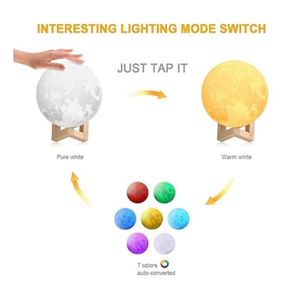 Generic Plastic 3D Moon Night Lamp – Multicolor