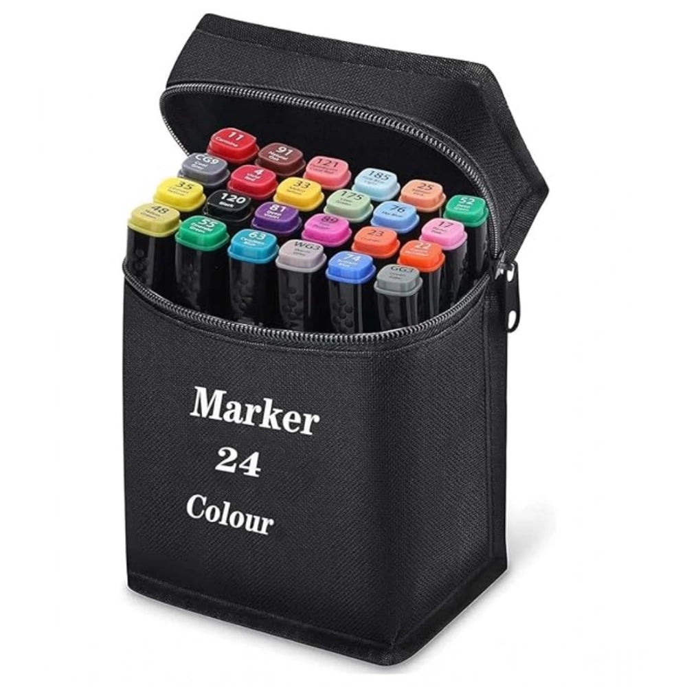 24-Piece Dual Tip Art Marker & Sketch Pen Set