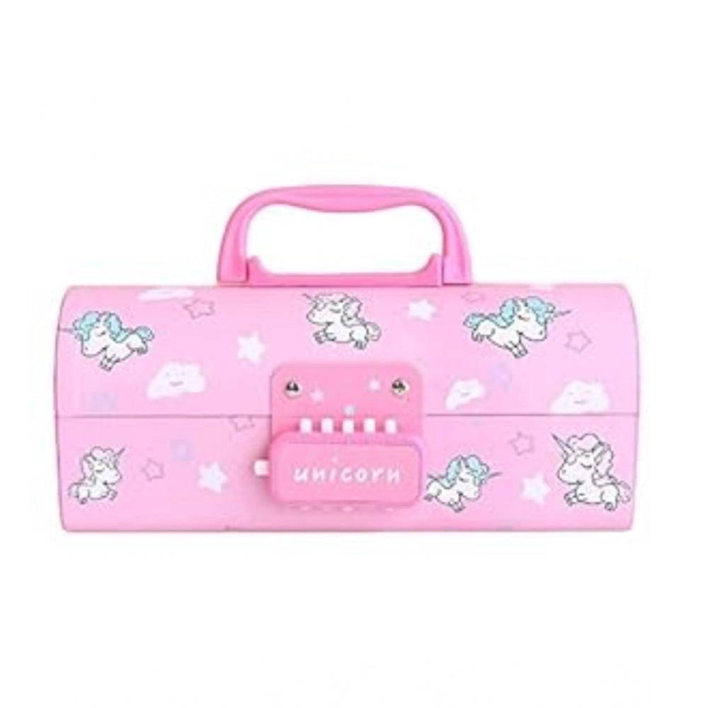 Generic Multicolor Suitcase Style Plastic Pencil Box with Password Lock