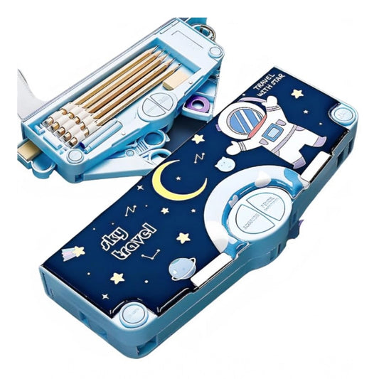 Multicolor Magnetic Pencil Case with Sharpener & Compass Box