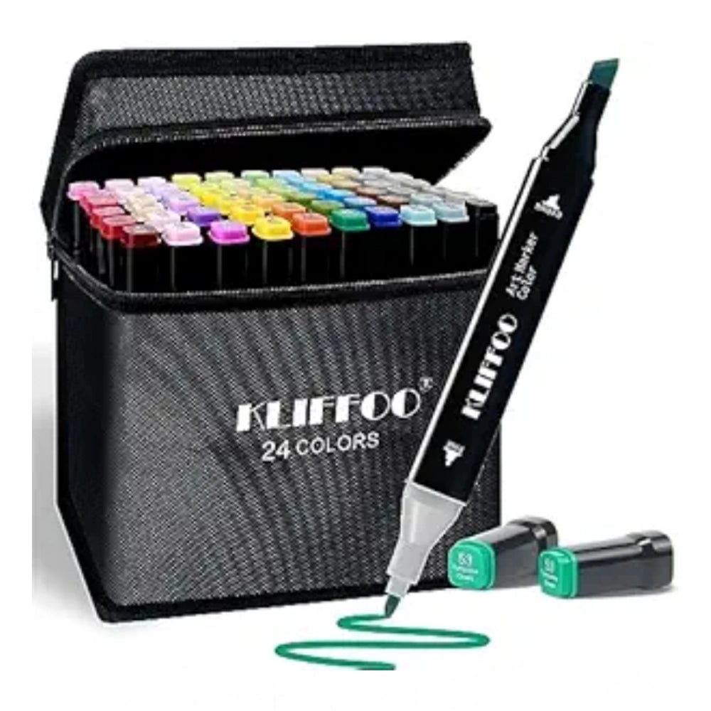 24-Piece Dual Tip Art Marker & Sketch Pen Set