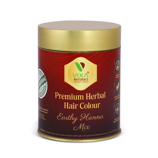 Vixa Naturals Herbal Mehndi Hair Color Powder with Tulsi, Baheda & Thankuni