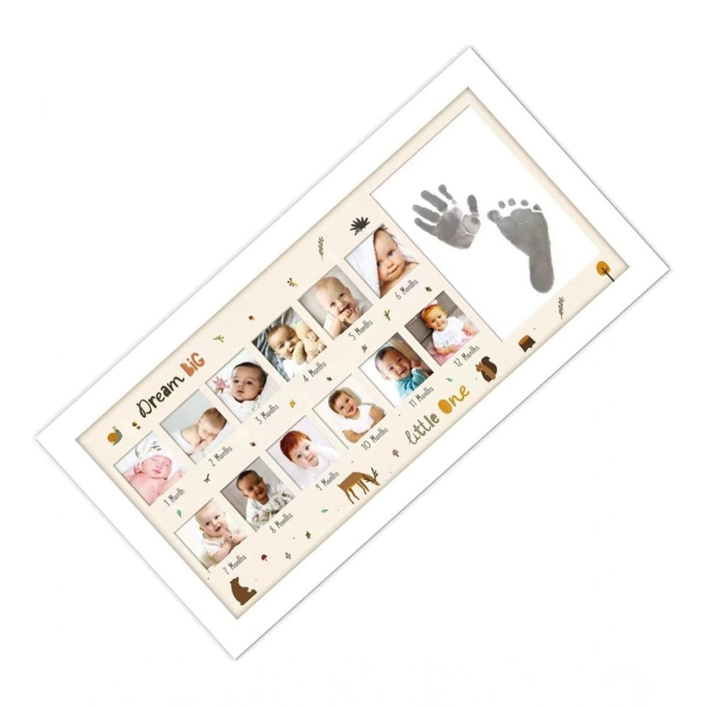 Generic Acrylic Baby Hand & Footprint Photo Frame with Ink Pad Multicolor