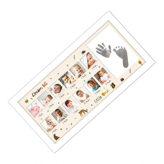 Generic Acrylic Baby Hand & Footprint Photo Frame with Ink Pad Multicolor