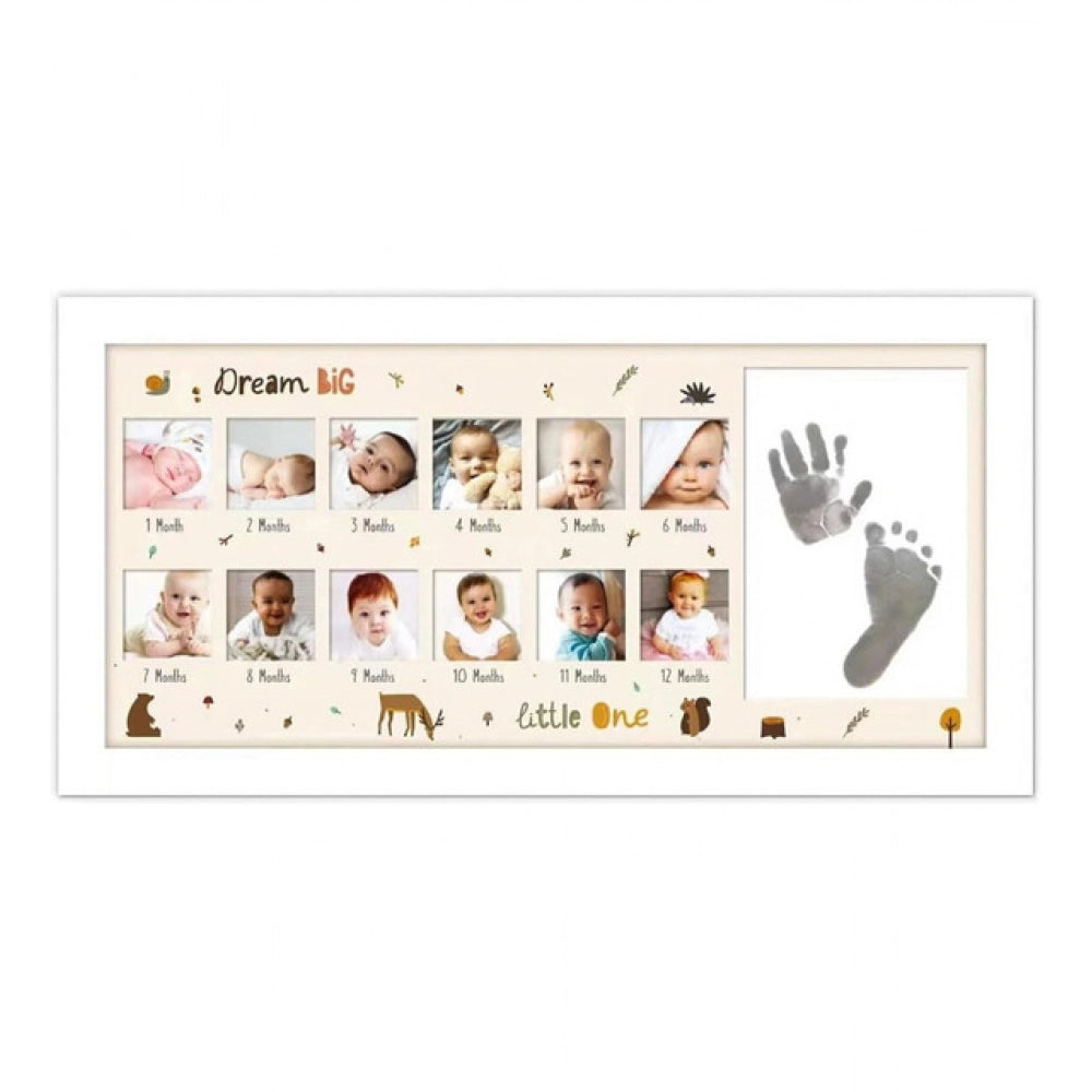 Generic Acrylic Baby Hand & Footprint Photo Frame with Ink Pad Multicolor