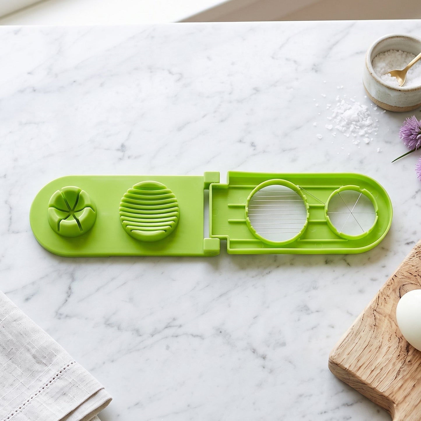 2 In 1 Egg Slicer And Wedger Stainless Steel Wire Boiled Egg Cutter (1 Pc)