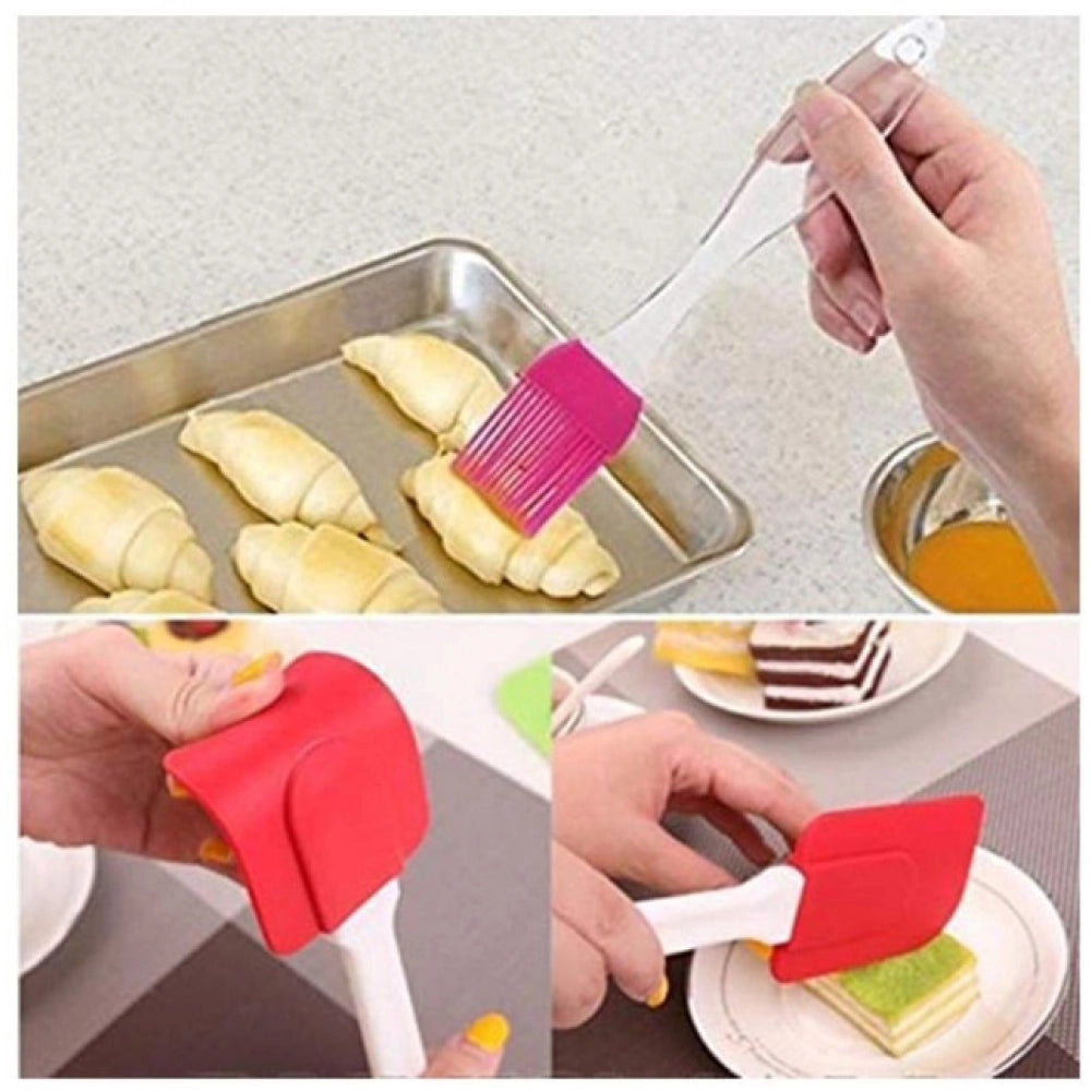 Pack of 5 Silicone Spatula with Brush | Heat Resistant Cooking & Baking