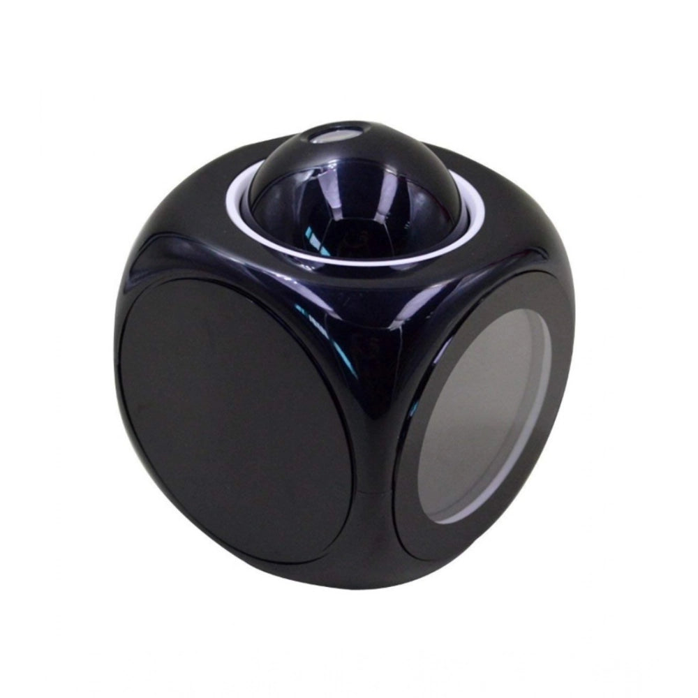 Generic Time Display with Voice Projection And Wake-Up Alarm Clock (Color: Black)