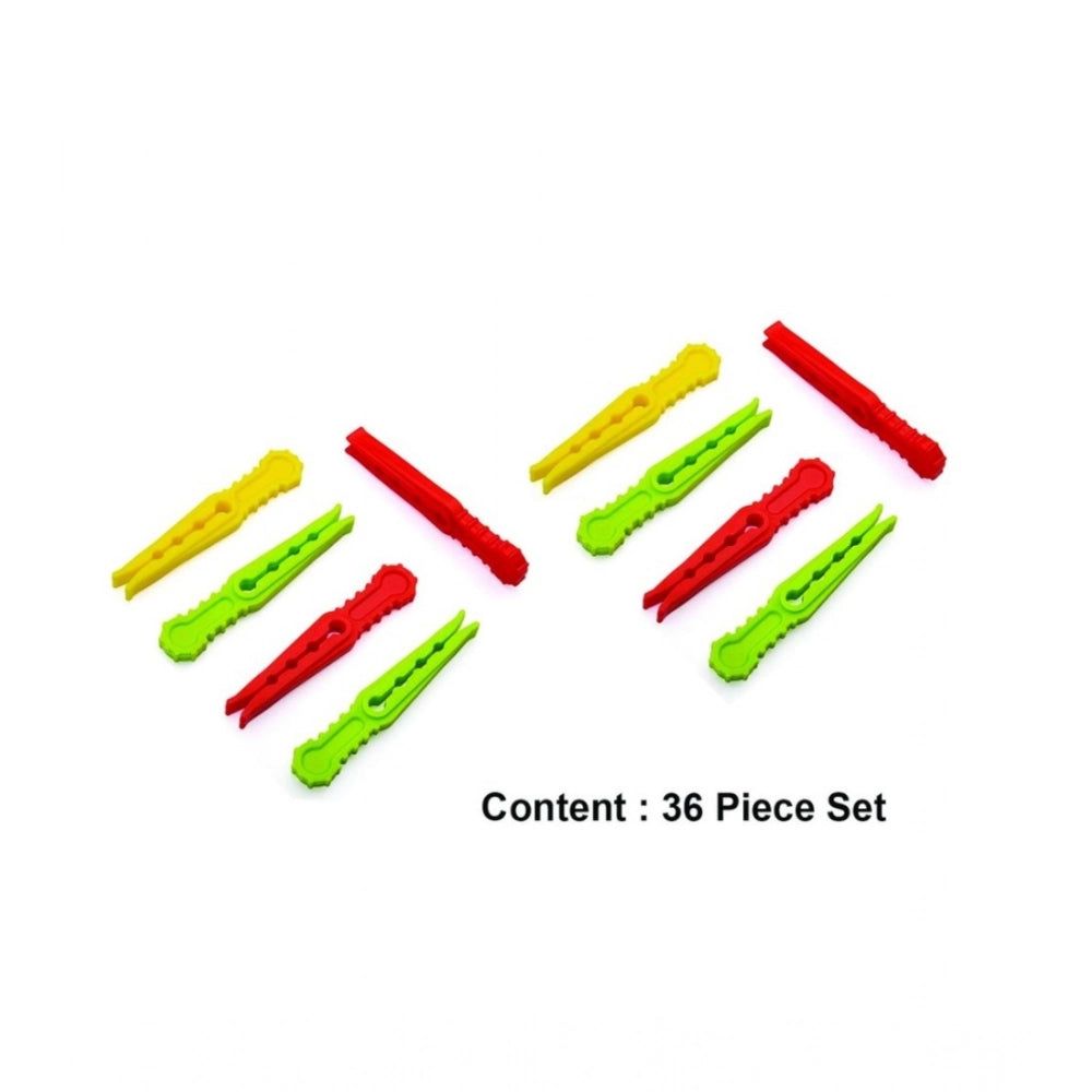 Generic Pack of 4_Cloth Hanger Clips 36Pcs set – Multi-Purpose Clothes Pegs (Color: Assorted )
