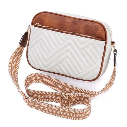 Women’s PU Leather Zipper Sling Bag