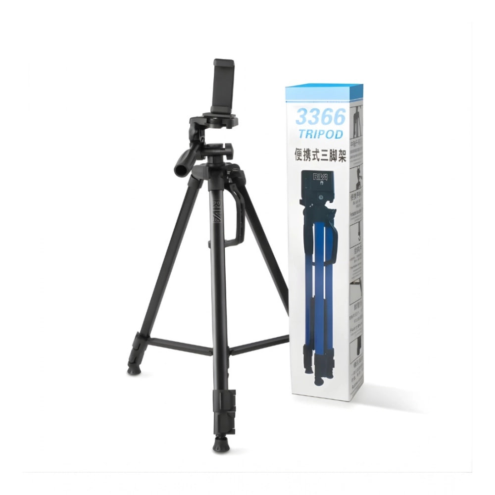 Universal 55-Inch Steel-Plastic Tripod with 360° Pan-Tilt Head