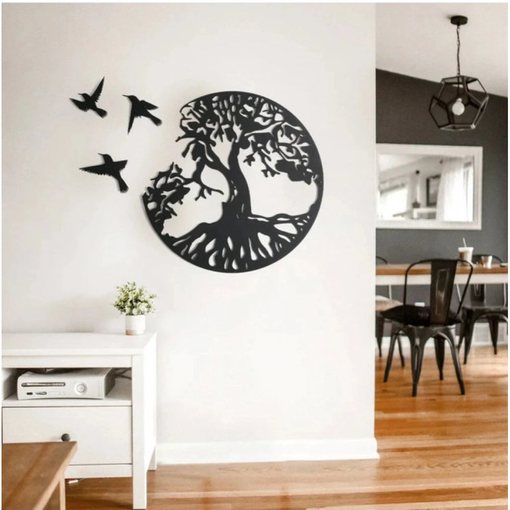 Generic Eternal Growth Tree of Life Wooden Wall Decor – Black