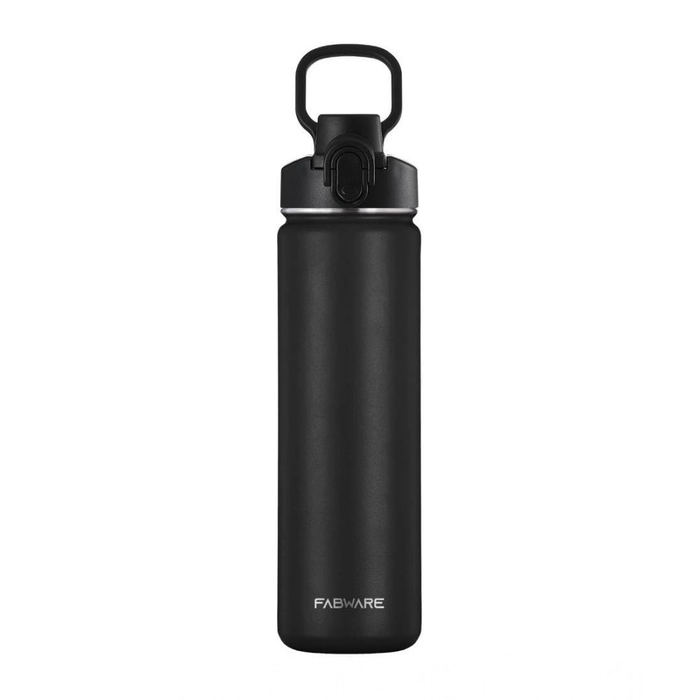 Generic 650 Ml Double Wall Insulated Stainless Steel Water Bottle With Flip Lid (Black)