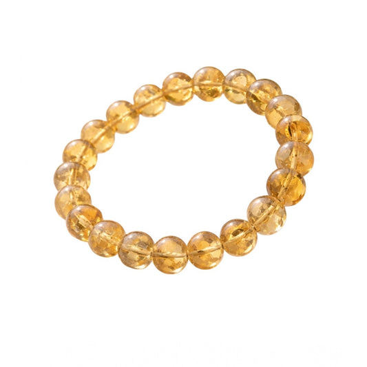 Generic Natural Crystal 8mm Citrine Bracelet (Yellow)