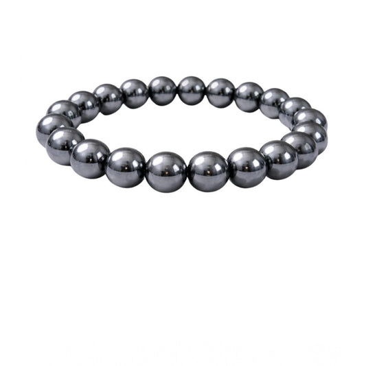 Generic Natural Crystal 8mm Hematite Bracelet (Grey)