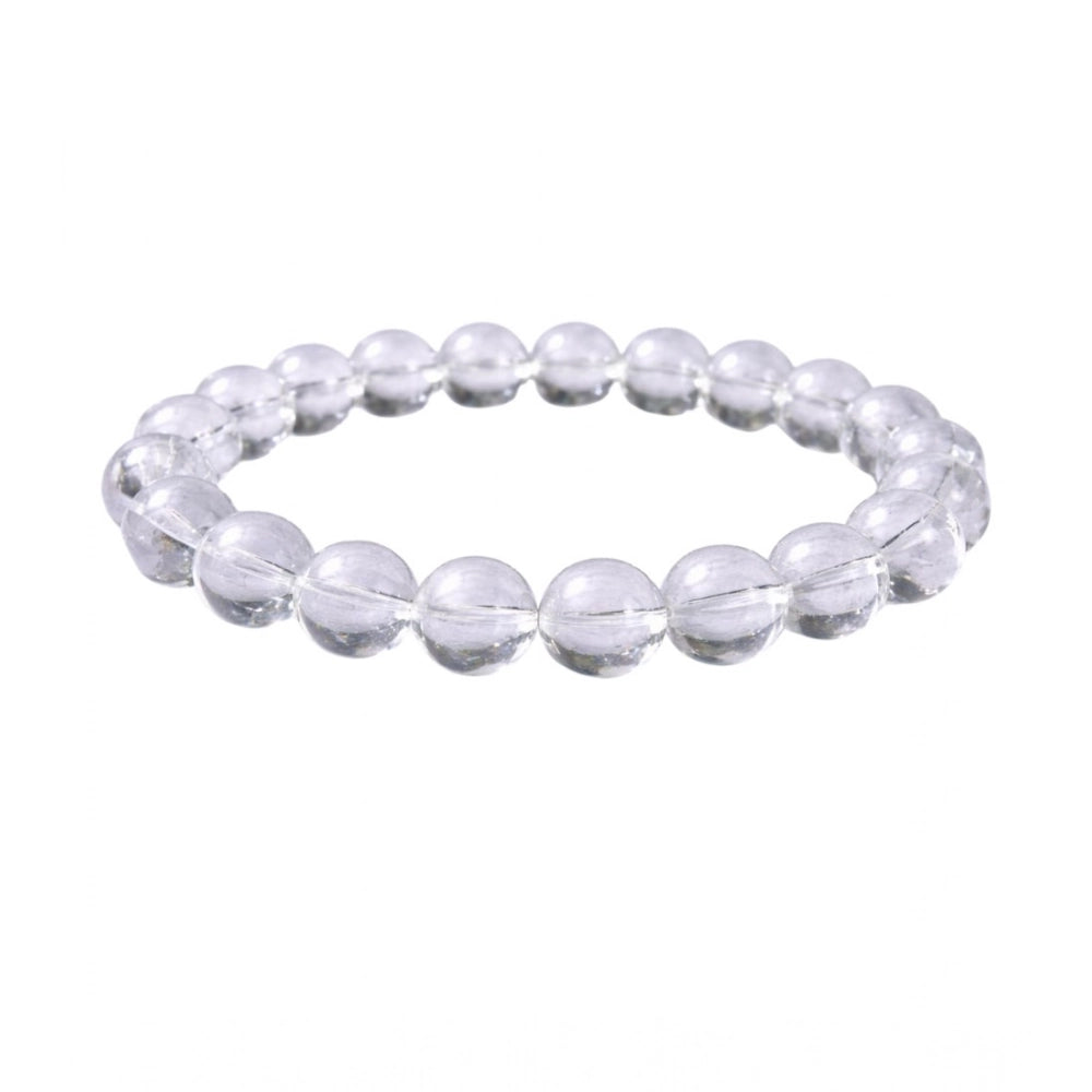 Generic Natural Crystal 8mm Clear Quartz Bracelet (White)