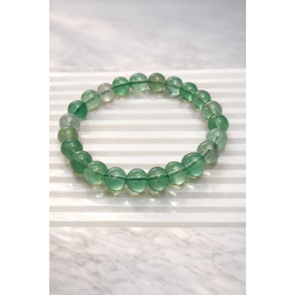 Generic Natural Crystal 8mm Fluorite Bracelet  (Green)