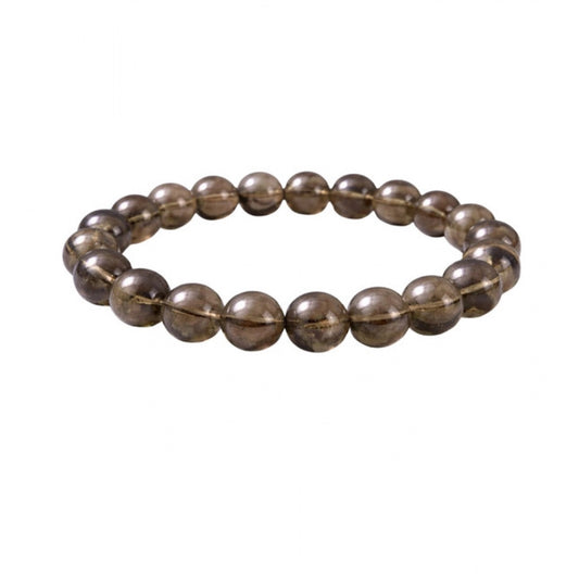 Generic Natural Crystal 8mm Smoky Quartz Bracelet  (Brown)