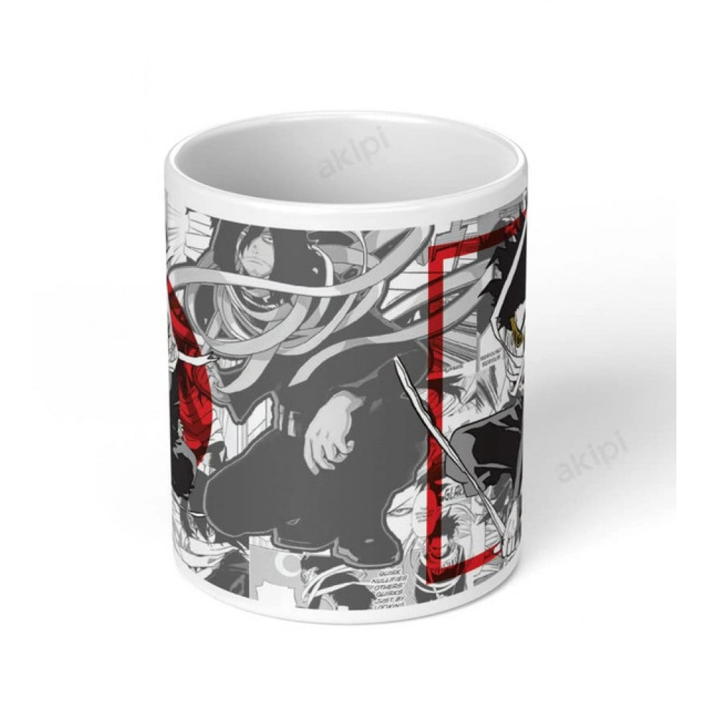 Generic Anime Naruto & Sasuke Ceramic Printed Coffee Mug – White, 325ML